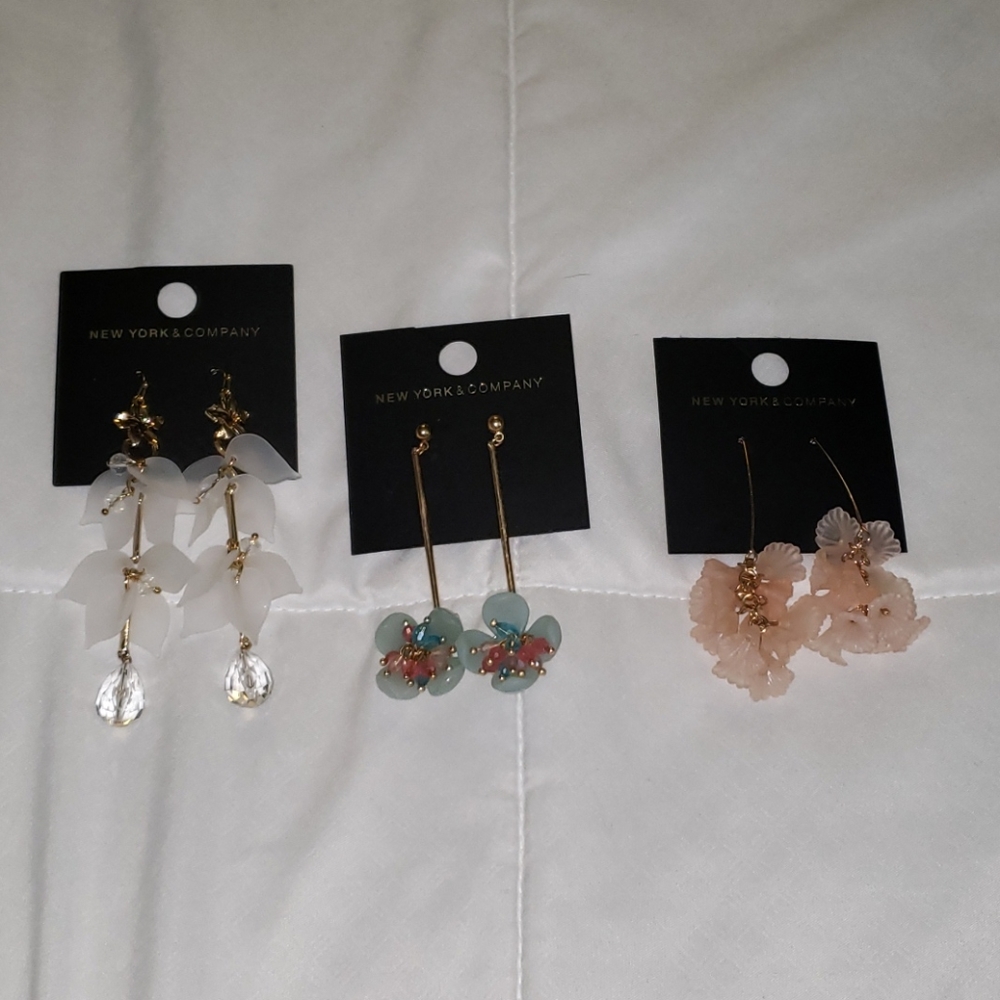 Lot of 3 New York & Company long earrings